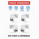 Kit 4 Câmeras de Segurança Wi-Fi Externa HD IP Prova D'Água Acesso Remoto