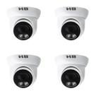 Kit 4 cameras dome starcolor hb707 4x1 3.6mm 2mp led hb tech