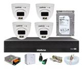 Kit 4 Cameras Full Color Com Audio Intelbras Dvr 4 Canais C/ 1 Tera