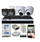 Kit 4 Câmeras HD 720p + DVR Intelbras MHDX 3104 C/HD 500gb