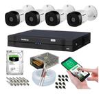 Kit 4 Câmeras Intelbras 1120b Com Dvr 4 Canais E Hd Incluso