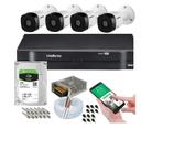 Kit 4 Câmeras Intelbras 1120b Com Dvr 4 Canais E Hd Incluso Kit 4 Câmeras Intelbras 1120b Com Dvr 4 Canais E Hd Incluso