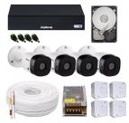 Kit 4 Câmeras Intelbras 1120b Dvr 4 Canais Lançamento - Com Hd