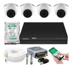 Kit 4 Câmeras Intelbras Dome 1120d Dvr 4 Canais Com Hd