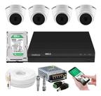Kit 4 Câmeras Intelbras Dome 1120d Dvr 4 Canais Com Hd