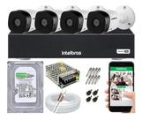 Kit 4 Câmeras Intelbras Full Hd 1220 E Dvr 8 Canais Completo