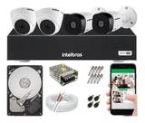 Kit 4 Câmeras Intelbras Multi Hd Dvr 4 Canais C/ Hd Completo