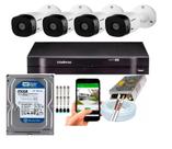 Kit 4 Câmeras Intelbras VHC 1120b Dvr 4 Canais Lançamento C/Hd 250gb
