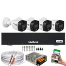 Kit 4 Câmeras Intelbras VHD 1220 B Full Color Bullet Full HD 1080p Multi HD IR 20m + Dvr MHDX 3004