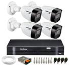 Kit 4 Câmeras Intelbras VHD 1230 Bullet Full HD 1080p DVR Intelbras MHDX MULTI HD 4 Canais