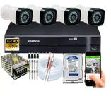 Kit 4 Cameras Segurança 1080p Full Hd Dvr Intelbras 4ch C/hd 160Gb