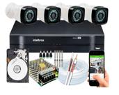 Kit 4 Cameras Segurança Hd Dvr Intelbras Full hd 4ch mhdx C/Hd
