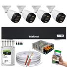 Kit 4 Câmeras Segurança Imagem Colorida a Noite 1080p Full Hd 2.8mm Dvr Intelbras 1tb Kit 4 Câmeras Segurança Imagem Colorida a Noite 1080p Full Hd 2.8mm Dvr Intelbras 1tb