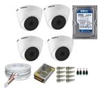 Kit 4 Câmeras Segurança VHC 1120D Hd 720P Intelbras + cabos conectores C/Hd 250GB