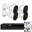 Kit 4 câmeras wifi im5 sc full hd mic noturna intelbras
