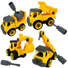 Kit 4 Caminhões Chave Monta Desmonta Brinquedo Menino