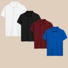 Kit 4 Camisa Polo Masculina Básica Elegante com Botões Estilo Casual e Conforto Todo Dia!