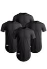 Kit 4 Camisas Longline Preta Di Nuevo Masculina 100% Algodao 30.1