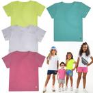 Kit 4 Camiseta Blusinha Babylook T-shirt Básica Menina Algodão + Cotton Manga Curta Infantil Juvenil Lisa Roupa Verão Feminina Criança Tamanho 4-14