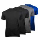 Kit 4 Camisetas Masculinas Leves Academia Poliéster Rfl