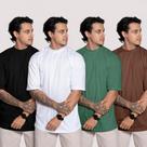 Kit 4 Camisetas Masculinas Oversized Manga Curta Larga Streetwear Moda Urbana Confortável Casual