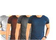 KIT 4 Camisetas MESCLA masculina. Uso casual e esportivo.
