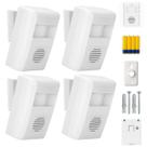 Kit 4 Campainhas Sem Fio Sensor de Movimento Fácil Instalação Alarme de Entrada 32 Sons