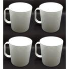 Kit 4 caneca branca plástica escolar 400ml copo com alça