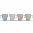 Kit 4 Caneca Chá Café Chevron 310ml Branca Germer Porcelanas