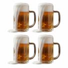 Kit 4 Caneca Chopp Chops Chope Cerveja Vidro Forte Grosso Resistente Bar Restaurante Buteco 430ml