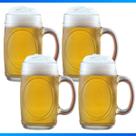 Kit 4 Caneca Chopp De Vidro 350ml Bar Restaurante Cerveja Design Elegante Versátil Prático