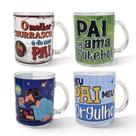 Kit 4 Caneca Dia Dos Pais 330ml Personalizada Coleção Vidro