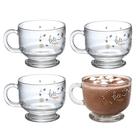 Kit 4 Caneca Xícara De Vidro Jumbo Sopa Cereal Bee 500ml