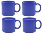 Kit 4 Canecas 100ml Ellegance Blue Ceramica Alto Brilho