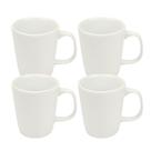 Kit 4 Canecas 250ml em Porcelana Branca