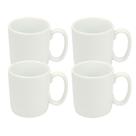 Kit 4 Canecas 300ml Modelo Cholocate em Porcelana Branca