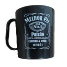 Kit 4 canecas 400ml estampa personalizada escrita "pai meu heroi" ou "melhor pai" na cor branca ou preta