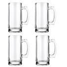 Kit 4 Canecas Chopp Zero Grau Vidro 360ml Class Home