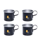 Kit 4 Canecas Coloridas Xícaras Retrô Em Alumínio Café Chá