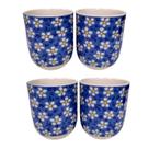 Kit 4 Canecas de Chá Porcelana Copo Oriental 150ml