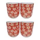 Kit 4 Canecas de Chá Porcelana Copo Oriental 150ml