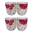 Kit 4 Canecas de Chá Porcelana Copo Oriental 150ml