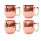 Kit 4 Canecas De Cobre Puro 300 ML Com Alça De Bronze- 5% OFF