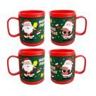 Kit 4 Canecas de Natal Emborrachada Copo Natalino 320ml