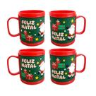 Kit 4 Canecas de Natal Emborrachada Copo Natalino 320ml