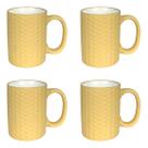 Kit 4 Canecas De Porcelana Para Café Chá Rattan 310ml