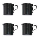 Kit 4 Canecas em alumínio estilo Moscow Mule Decor - Black