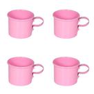 Kit 4 Canecas em alumínio estilo Moscow Mule Decor - Rosa