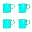 Kit 4 Canecas em alumínio estilo Moscow Mule Decor - Turquesa