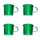 Kit 4 Canecas em alumínio estilo Moscow Mule Decor - Verde